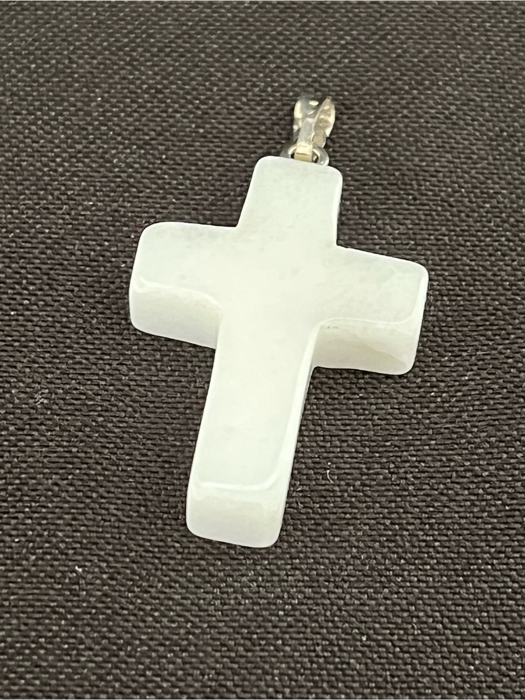 Polished White Quartz Cross Pendant - Classic Religious Jewelry